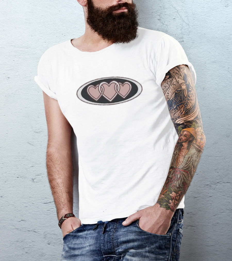Eddy Burback Yikes Of Hearts Interlocking Heart Trio T-Shirt