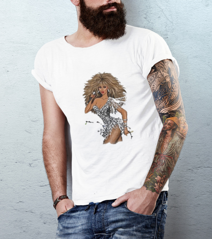 White Christmas Hayden Williams Tina Turner Glamorous Sequin Diva T-Shirt