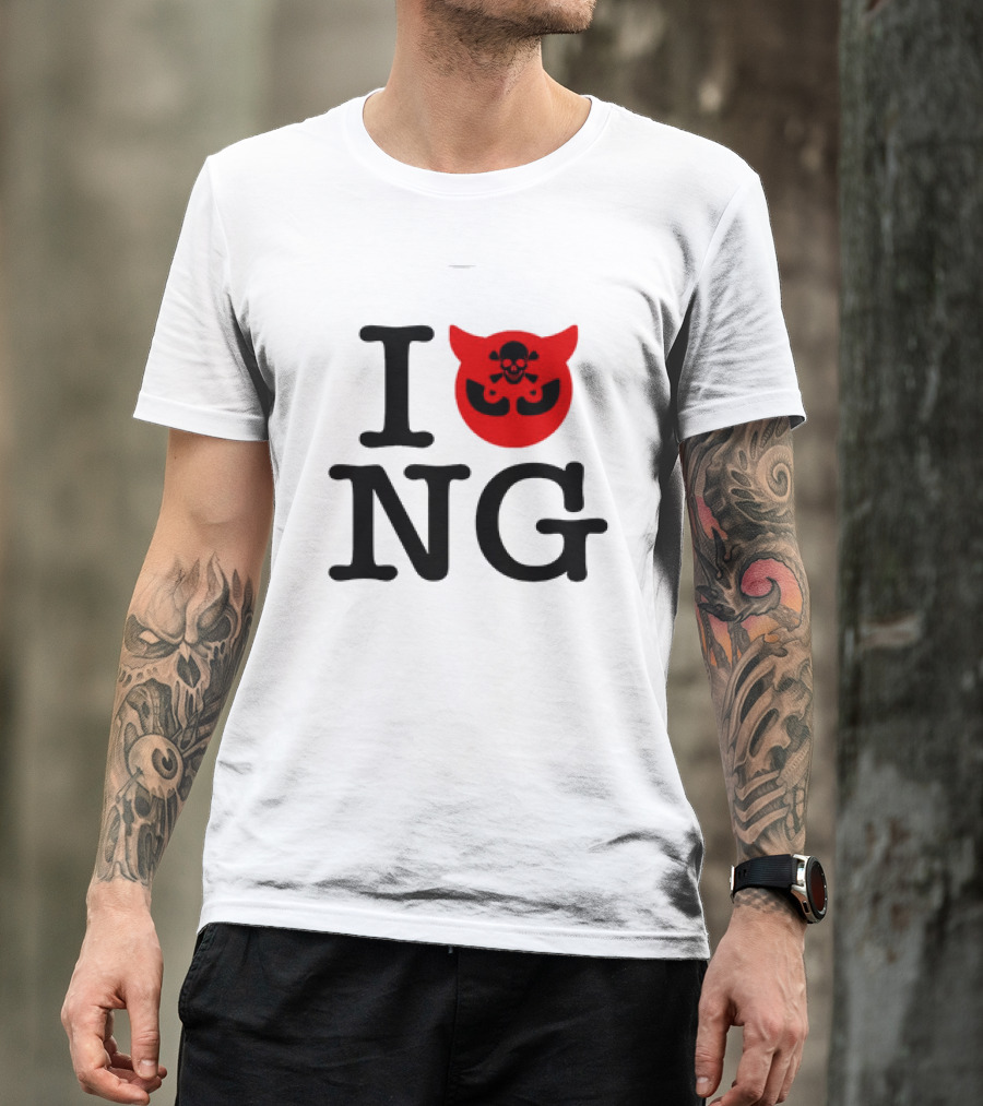 I Love Newgrounds Skull Emblem T-Shirt
