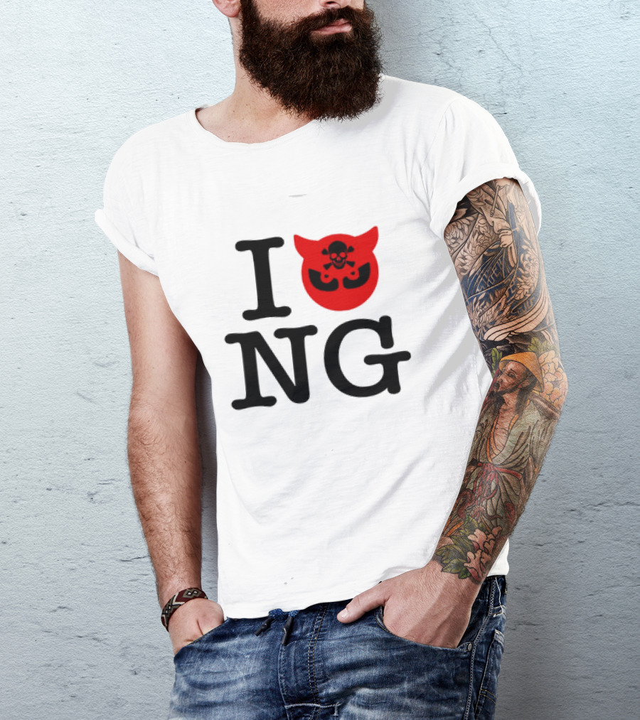 I Love Newgrounds Skull Emblem T-Shirt