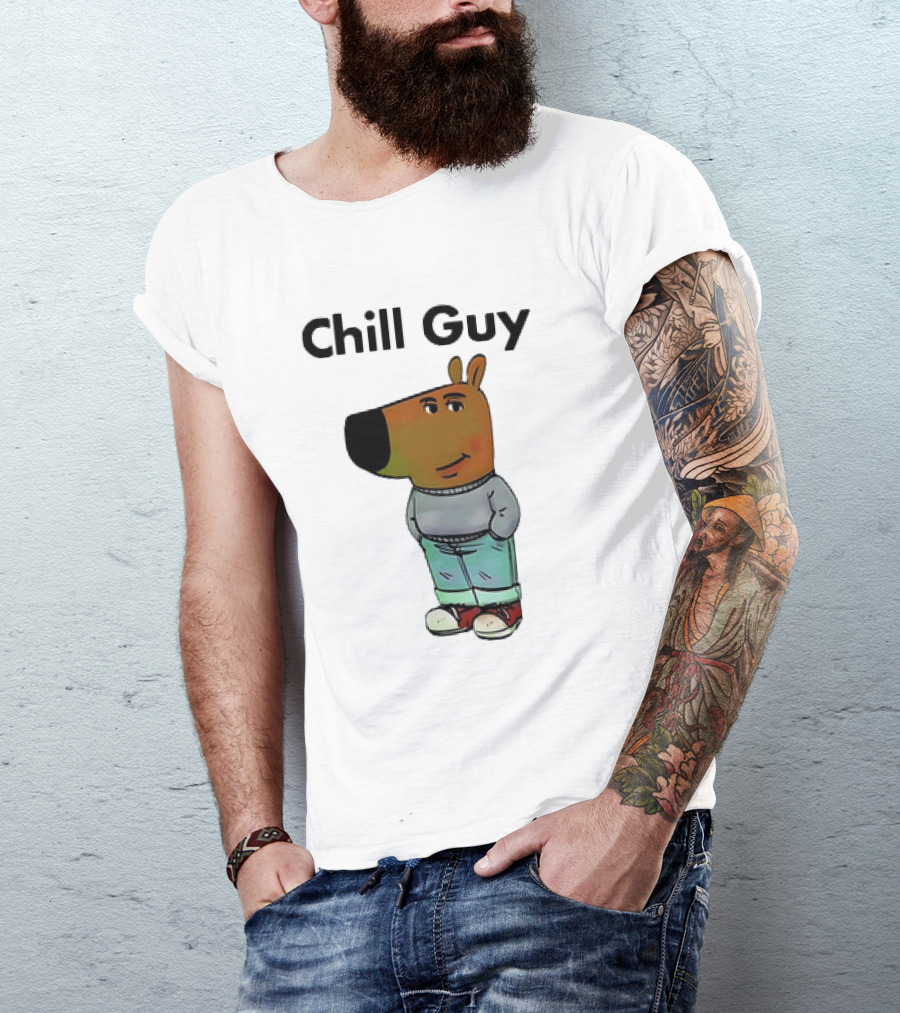 Chill Guy Dog Meme Casual T-Shirt