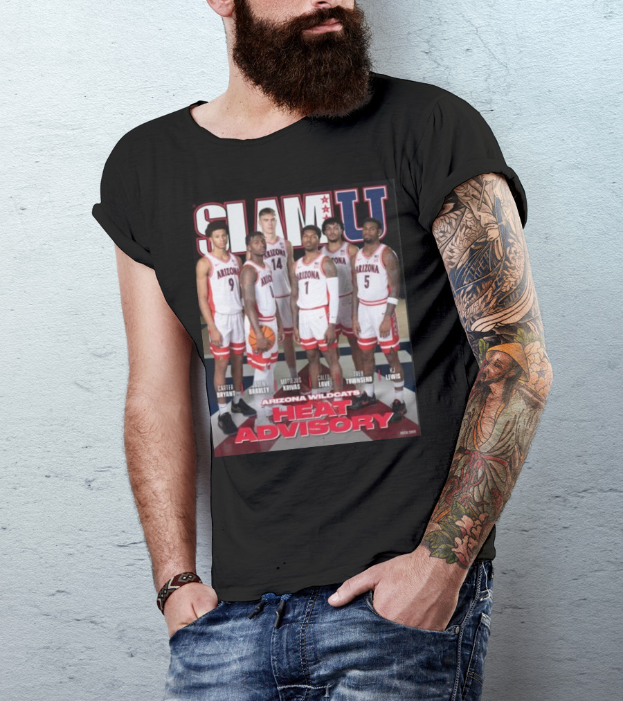 SLAM U Arizona Wildcats Heat Advisory Basketball T-Shirt