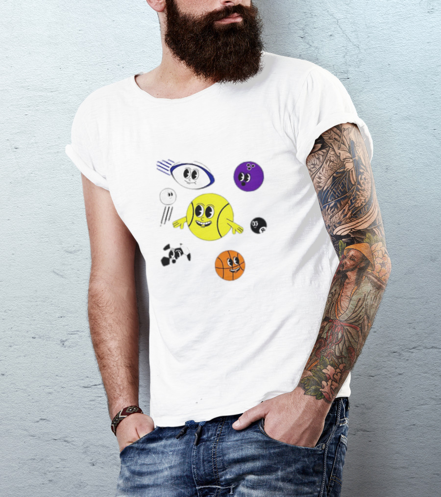 Andy Murray For UNICEF Funny Cartoon Ball Characters T-Shirt