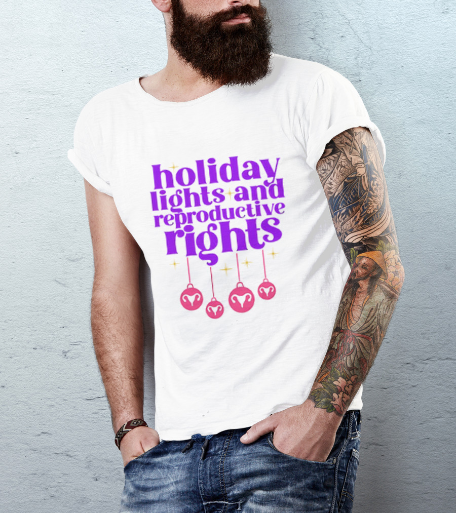 Holiday Lights And Reproductive Rights Ornaments With Symbols T-Shirt