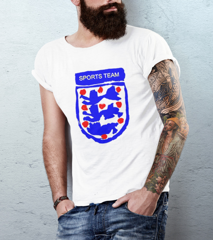 Sports Team Three Lions England Badge Crest T-Shirt