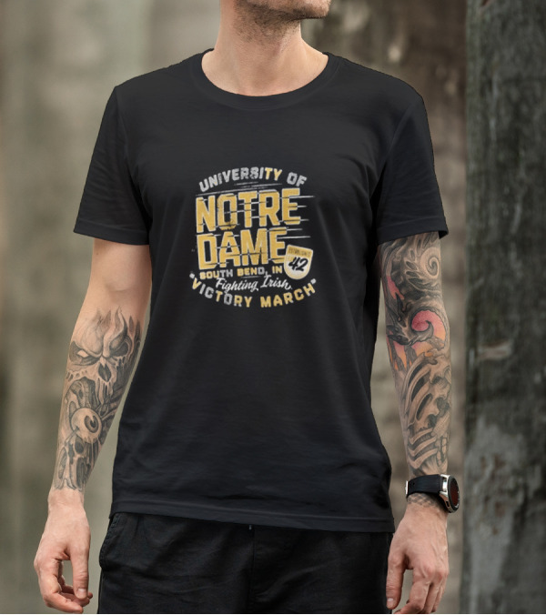 University Of Notre Dame Fighting Irish Victory March South Bend IN Stadium 42 T-Shirt
