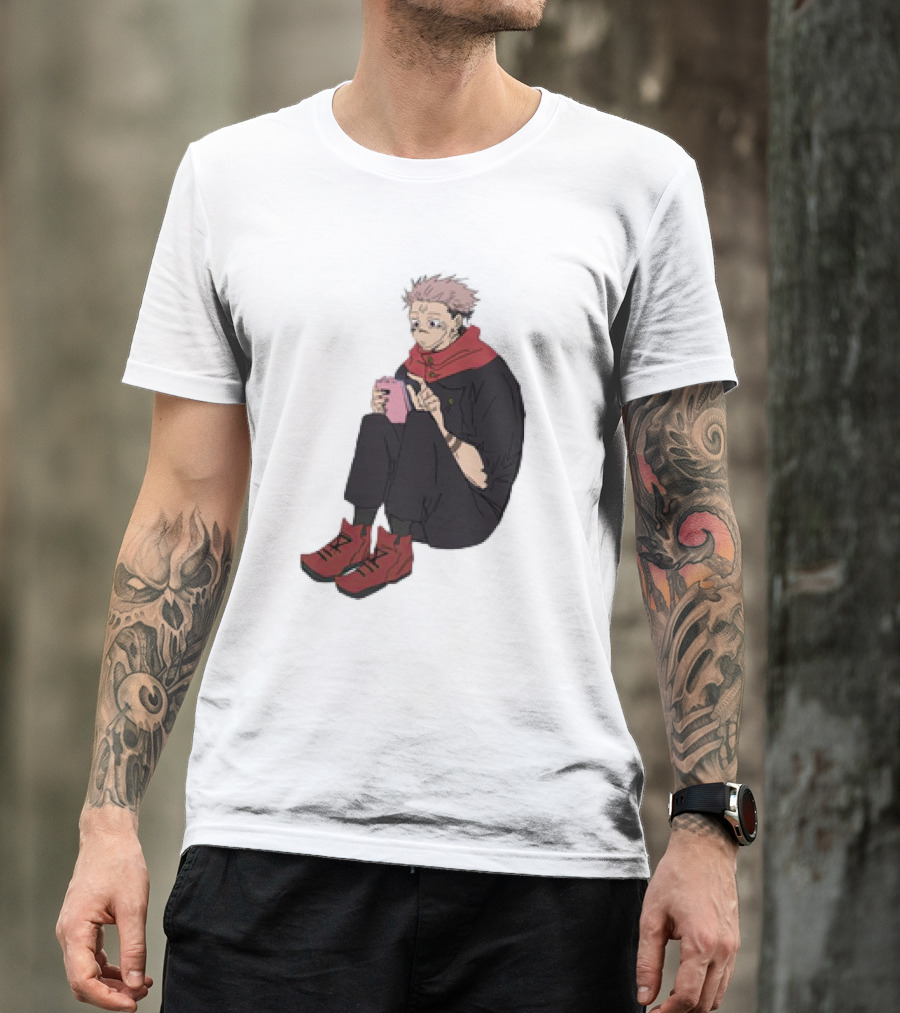Yuji Itadori Mode Ryomen Sukuna Playing With Phone Jujutsu Kaisen Anime T-Shirt