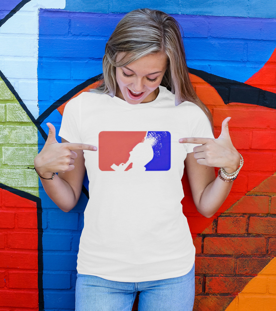 David Major League Shooting Silhouette Red Blue Funny T-Shirt