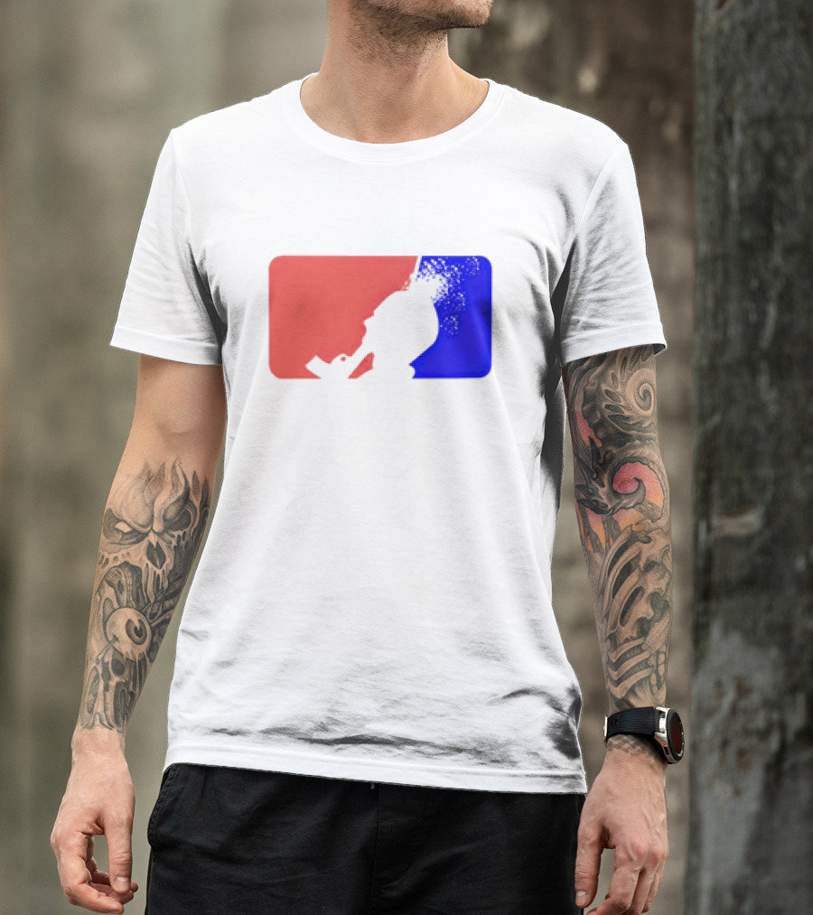 David Major League Shooting Silhouette Red Blue Funny T-Shirt
