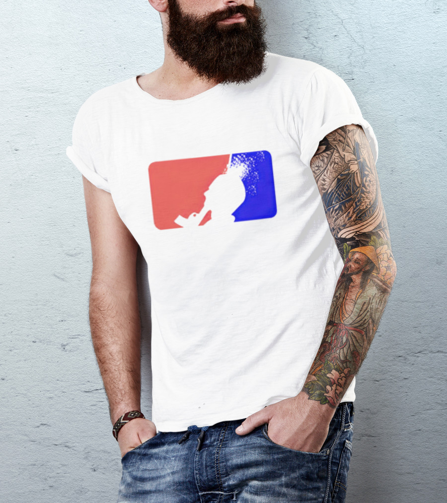 David Major League Shooting Silhouette Red Blue Funny T-Shirt