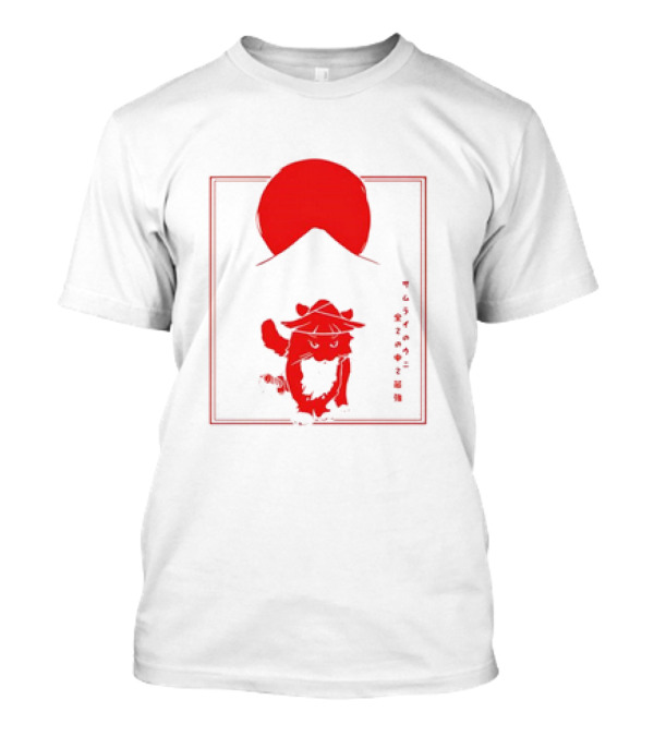 Unico Uniuni Runin Cat Red Sun Samurai Hat T-Shirt