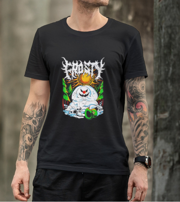 Frosty Melting Under The Sun With Skulls And Pine Trees T-Shirt