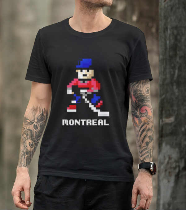 Montreal 8-Bit Hockey Player T-Shirt