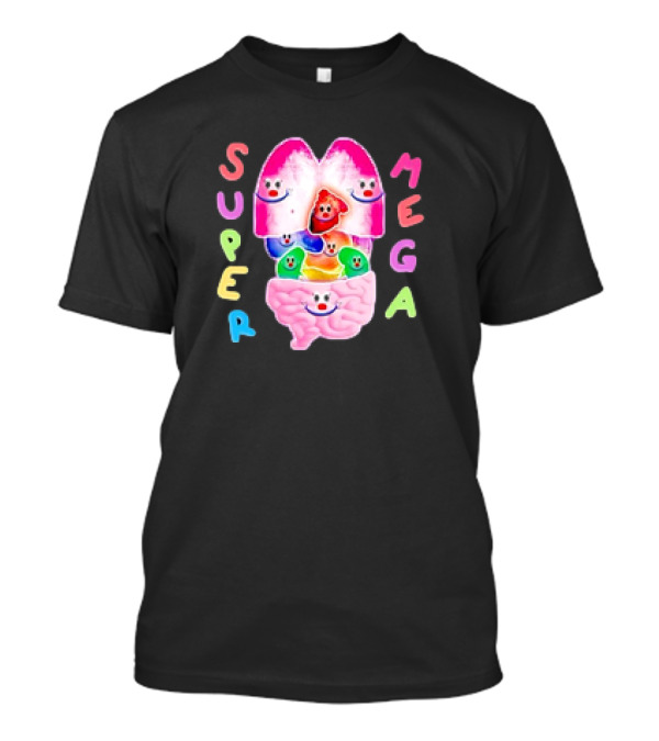 Super Mega Inner Joy Happy Faces Inside Brain And Lungs Meme T-Shirt