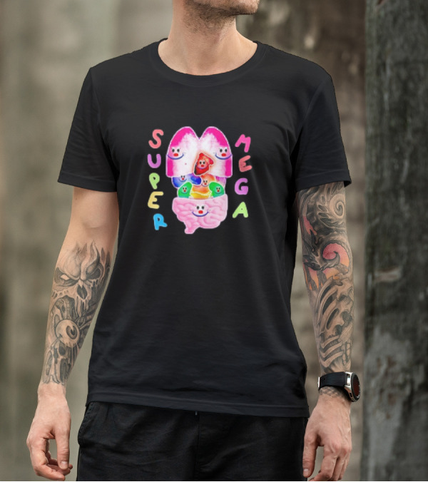 Super Mega Inner Joy Happy Faces Inside Brain And Lungs Meme T-Shirt