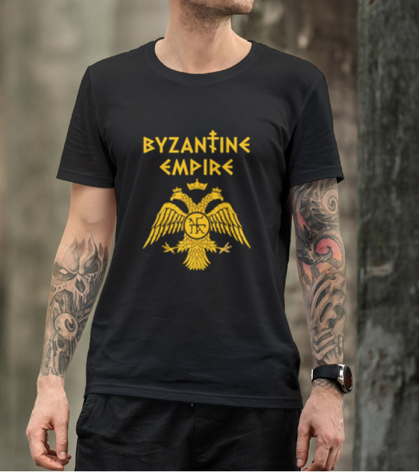Byzantine Empire Double-Headed Eagle Orthodox Cross T-Shirt