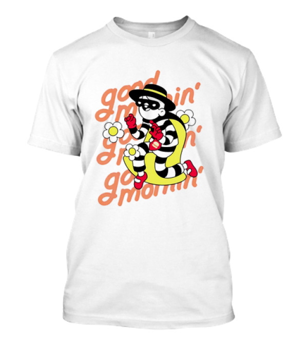 Good Mornin' Hamburglar And Doodles Collaboration With McDonald’s Flowers T-Shirt