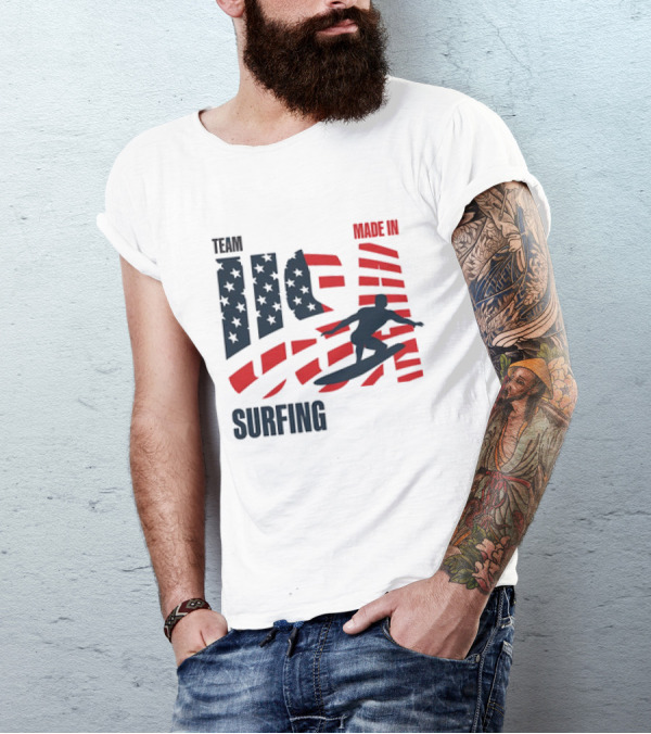 TEAM USA MADE IN USA SURFING Stars And Stripes Surf T-Shirt