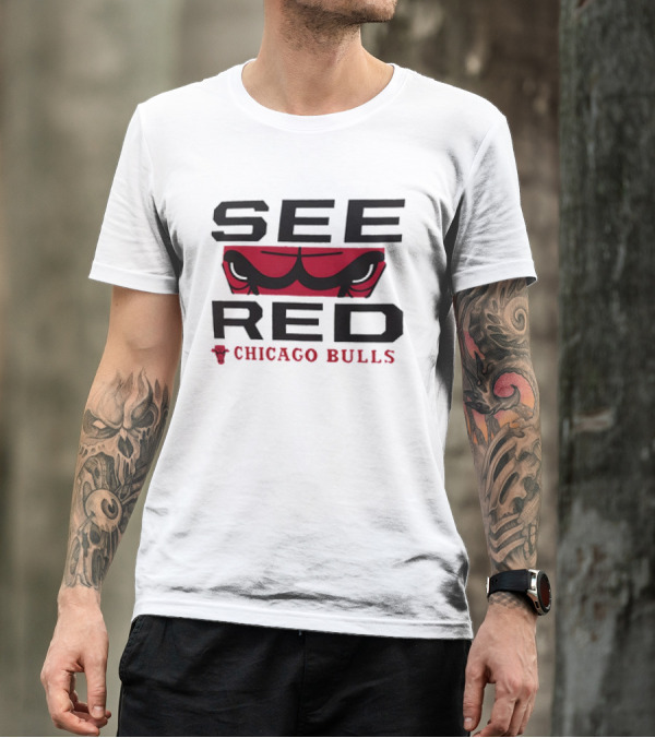 See Red Chicago Bulls T-Shirt