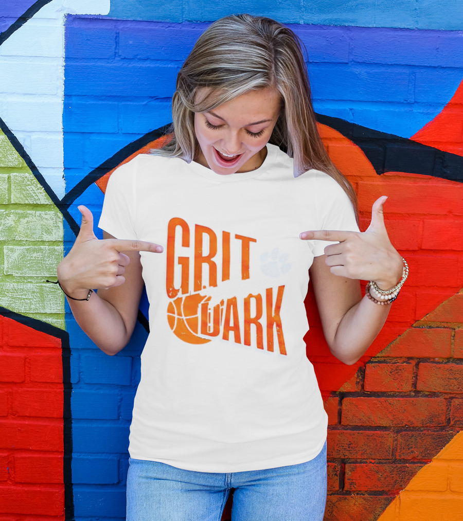 Clemson Tigers Grit After Dark Basketball Paw Prints T-Shirt