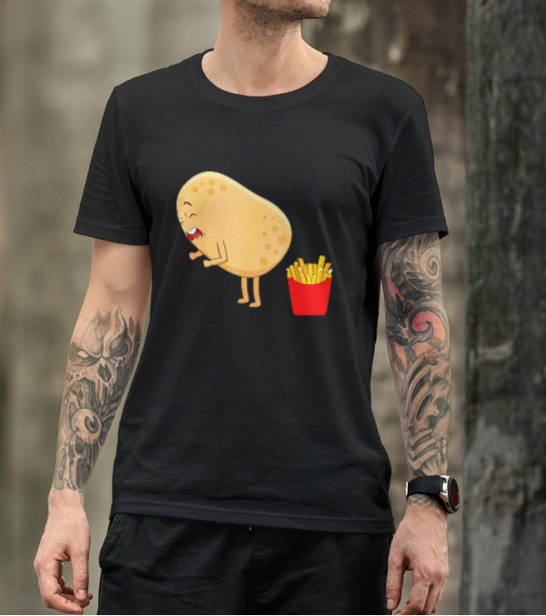 Potato Poops Fries Funny Cartoon T-Shirt