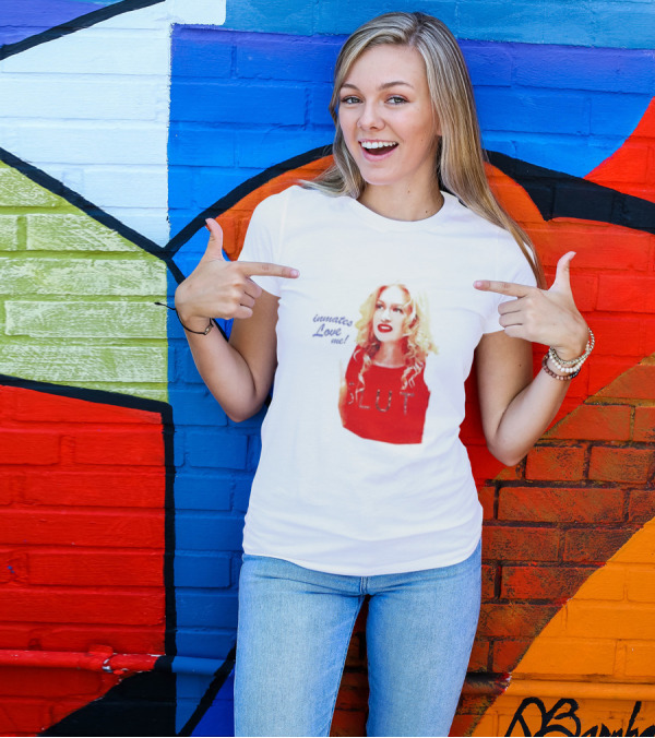 Inmates Love Me Slut Red Top Blonde Woman T-Shirt