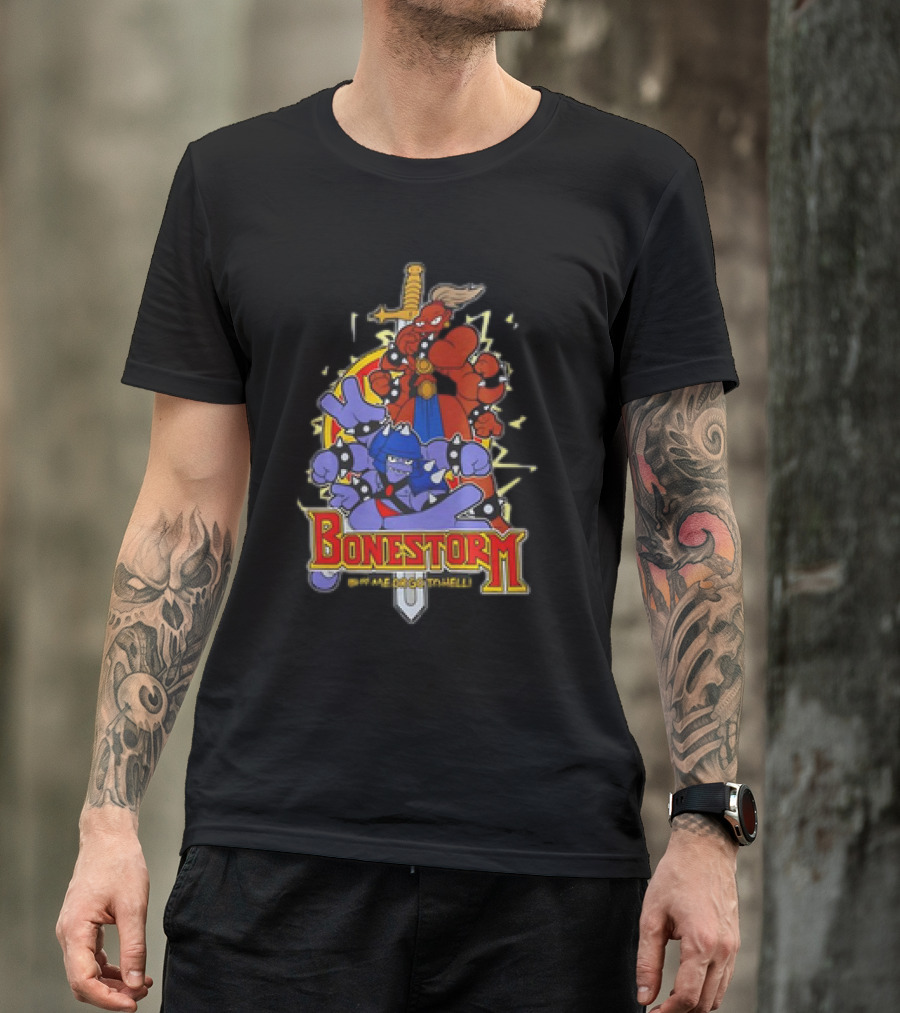 Bonestorm Buy Me Or Go To Hell Sword-Wielding Monsters Action T-Shirt