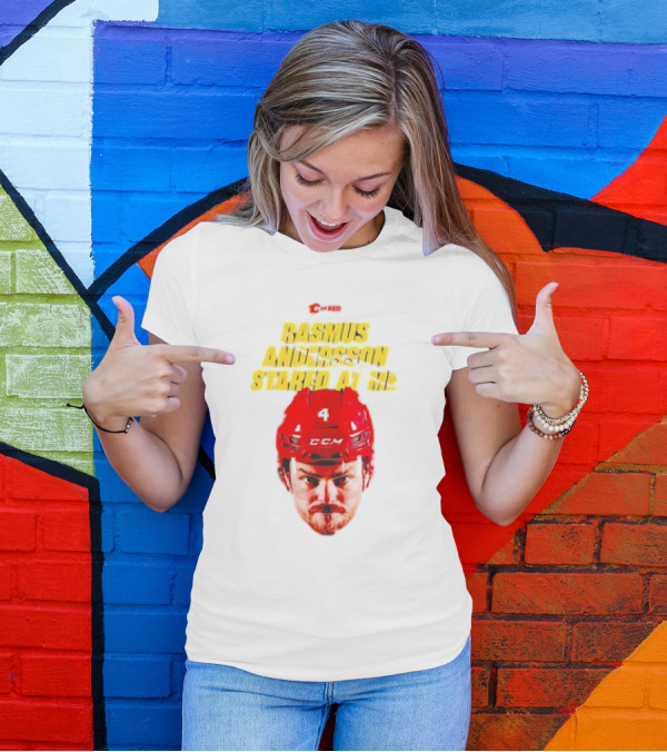 C Of Red Rasmus Andersson Stared At Me CCM Red Helmet Number 4 T-Shirt