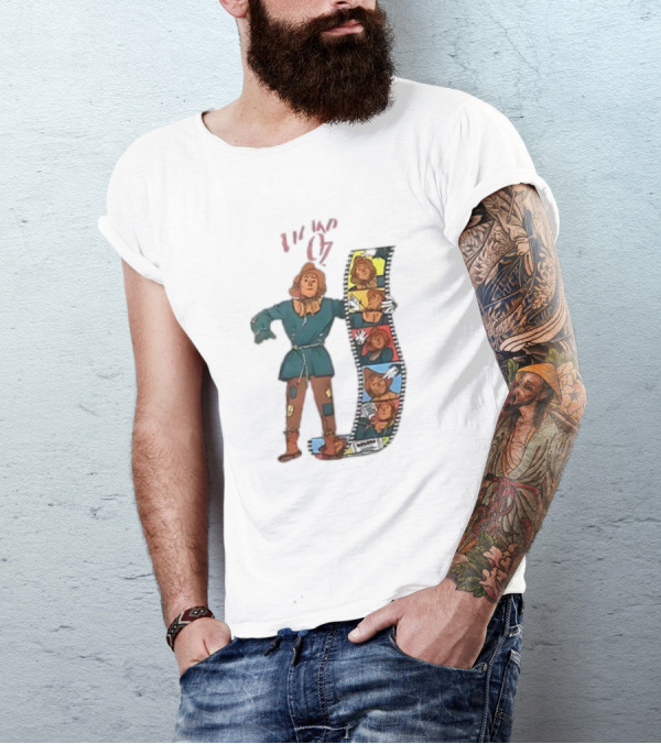 Scarecrow Filmstrip Wizard Of Oz Pop T-Shirt