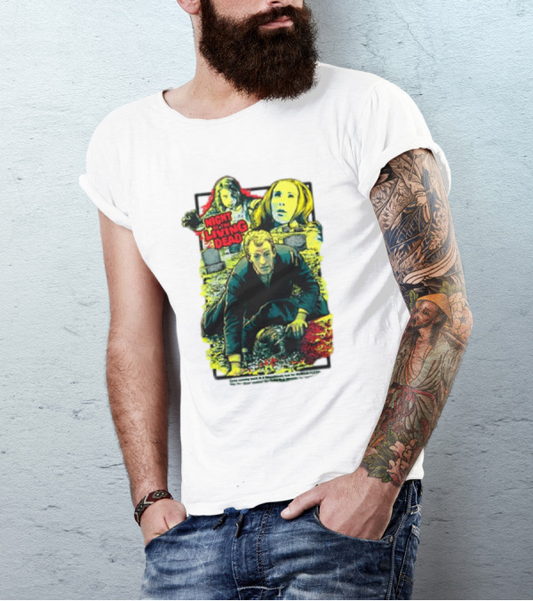 Night Of The Living Dead Classic Horror Scene With Surrounded By Death Faces T-Shirt