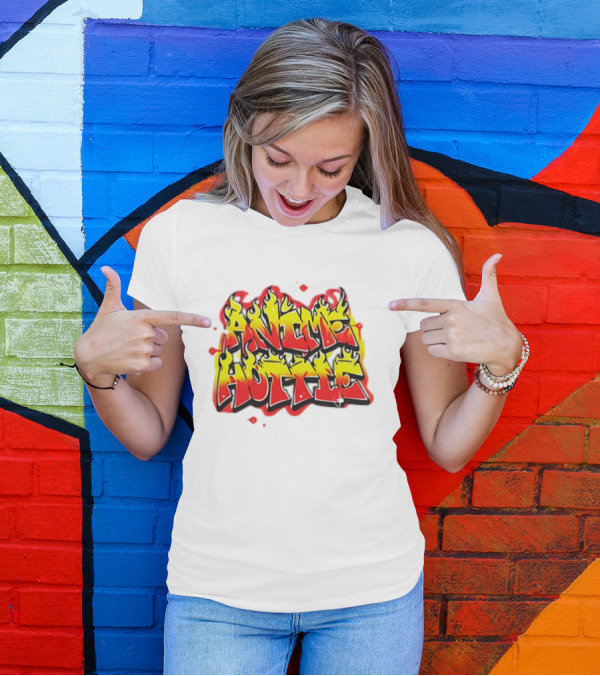 Anime Hottie Flame Graffiti T-Shirt