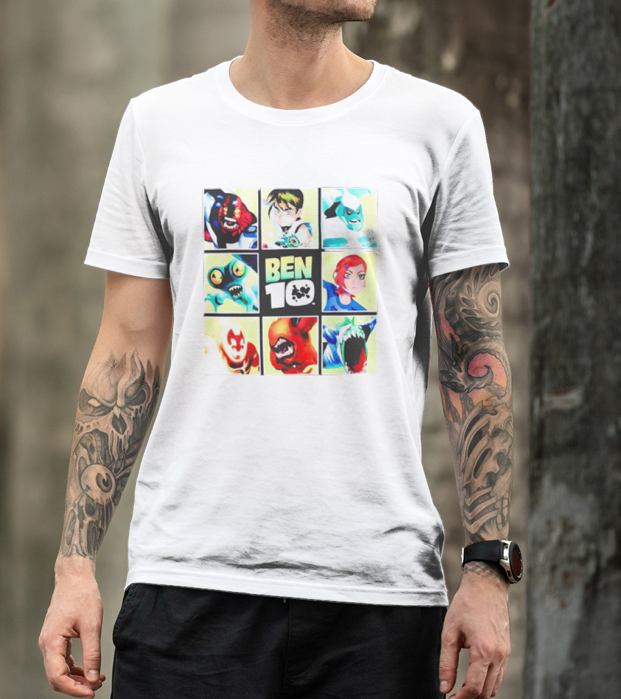 Ben 10 Cartoon Characters Collage T-Shirt