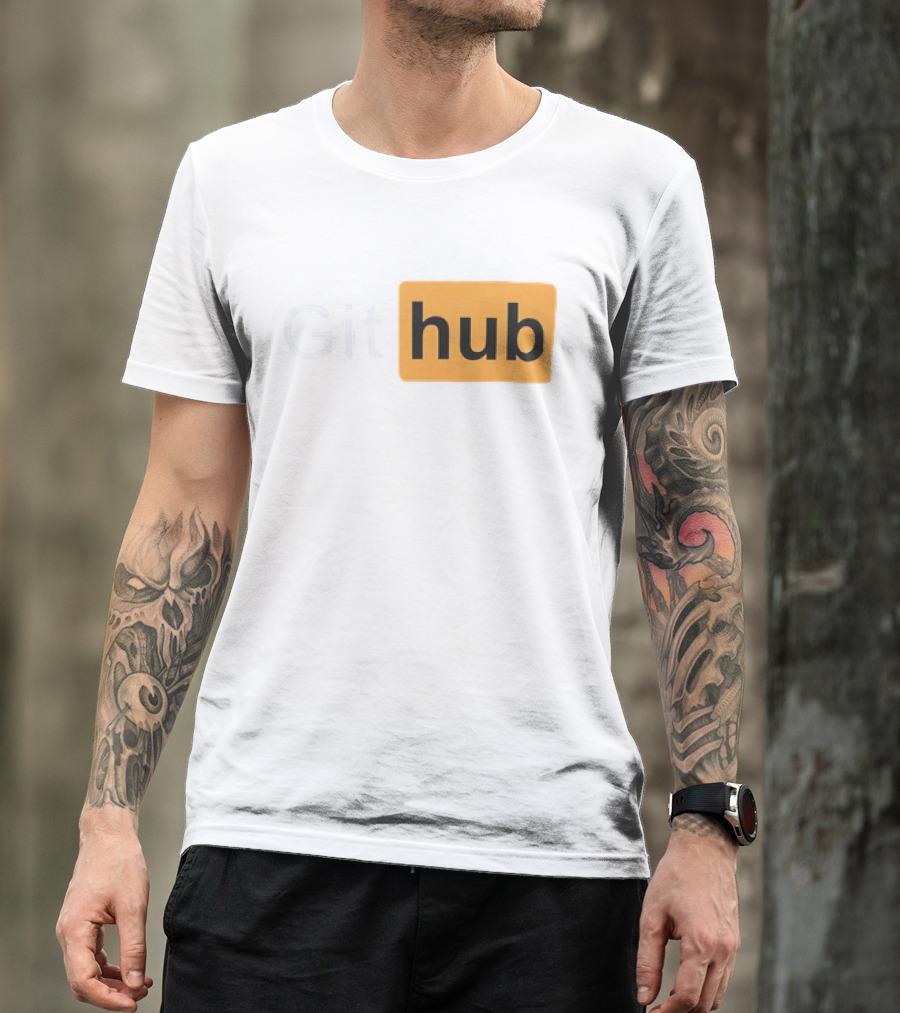 Git Hub Text With Yellow Highlight T-Shirt