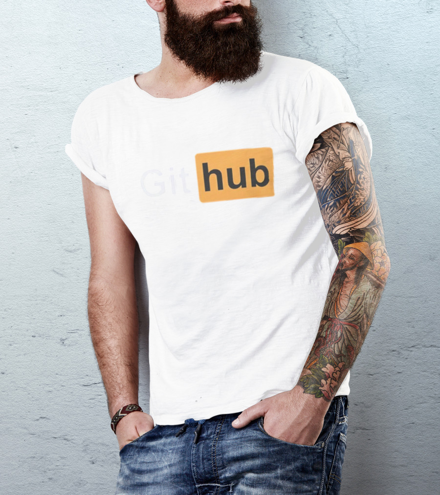 Git Hub Text With Yellow Highlight T-Shirt