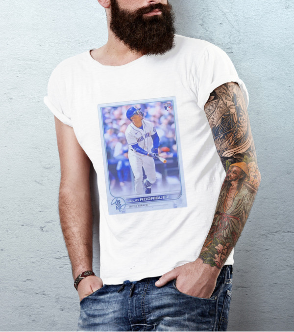 Julio Rodriguez RC Seattle Mariners MLB Baseball Card T-Shirt
