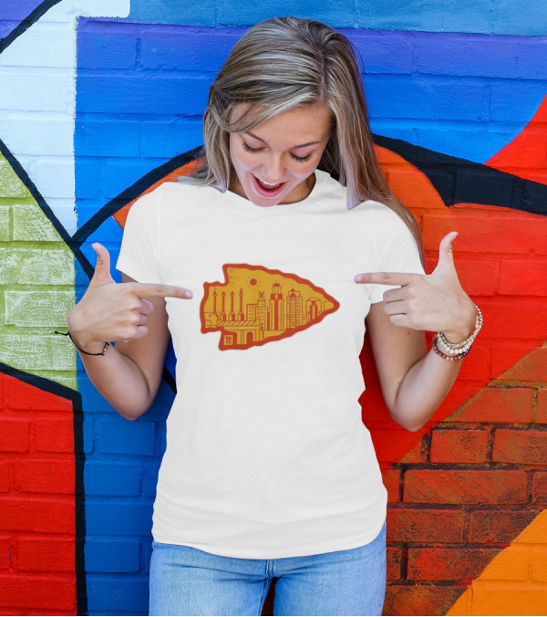 Arrowhead KC Kansas City Skyline T-Shirt