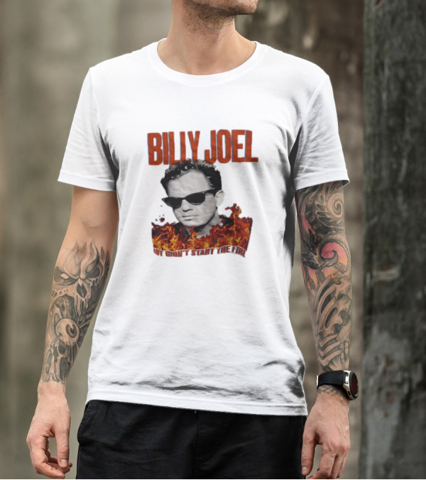 Billy Joel We Didn't Start The Fire Flames And Sunglasses T-Shirt