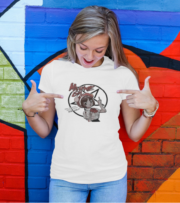 Machine Girl Stay Hydrated Stay Educated Stay Ugly Star Symbol Anime Character T-Shirt