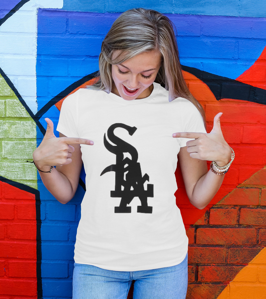 Chicago White Sox And Los Angeles Dodgers Logo Combination T-Shirt