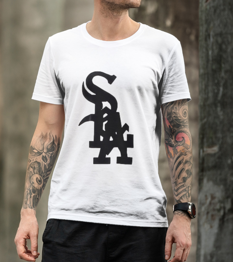 Chicago White Sox And Los Angeles Dodgers Logo Combination T-Shirt