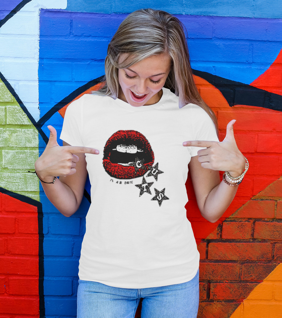 Olivia Rodrigo Guts Red Lips With Stars T-Shirt