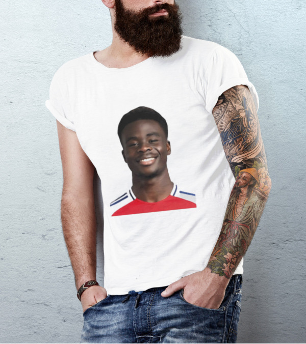 Bukayo Saka Arsenal F.C. Player Icon With Red Jersey T-Shirt