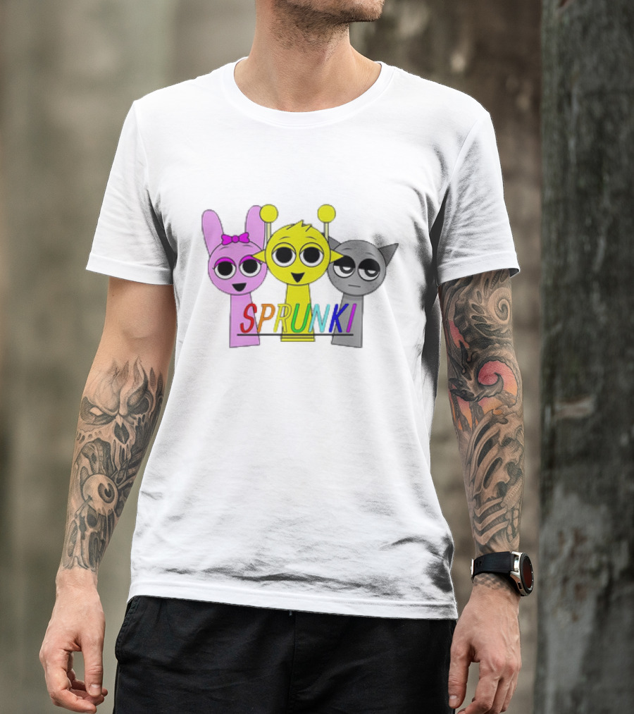 SPRUNKI Game Main Characters Bunny Chick And Cat T-Shirt