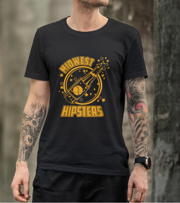 Midwest Hipsters Bottle With Stars And Rings T-Shirt