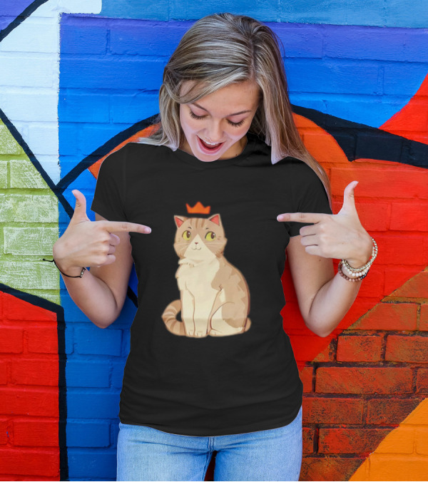 Good Times Cat With Orange Crown T-Shirt