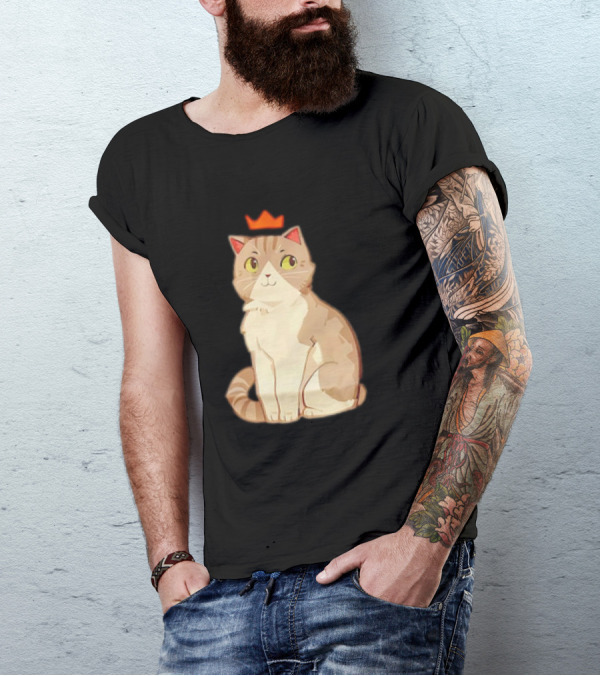 Good Times Cat With Orange Crown T-Shirt