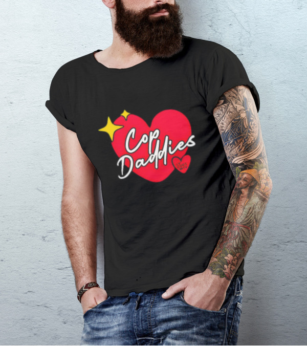 Cop Daddies Heart I Love Cops Girl Stars T-Shirt