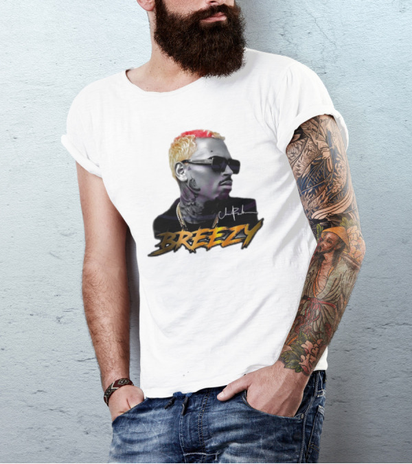 Breezy Chris Brown Signature Style With Sunglasses And Blonde Hair T-Shirt