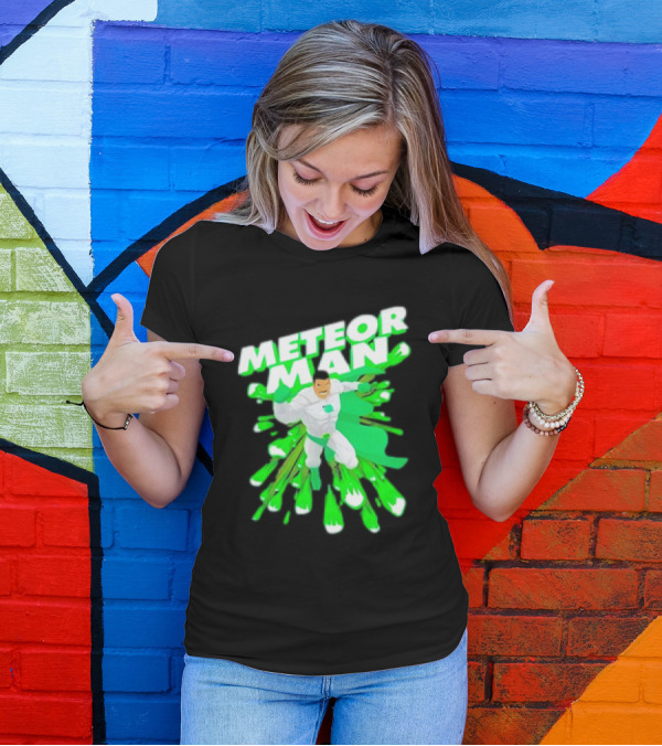 Meteor Man Heroic Pose With Green Comet Effect T-Shirt