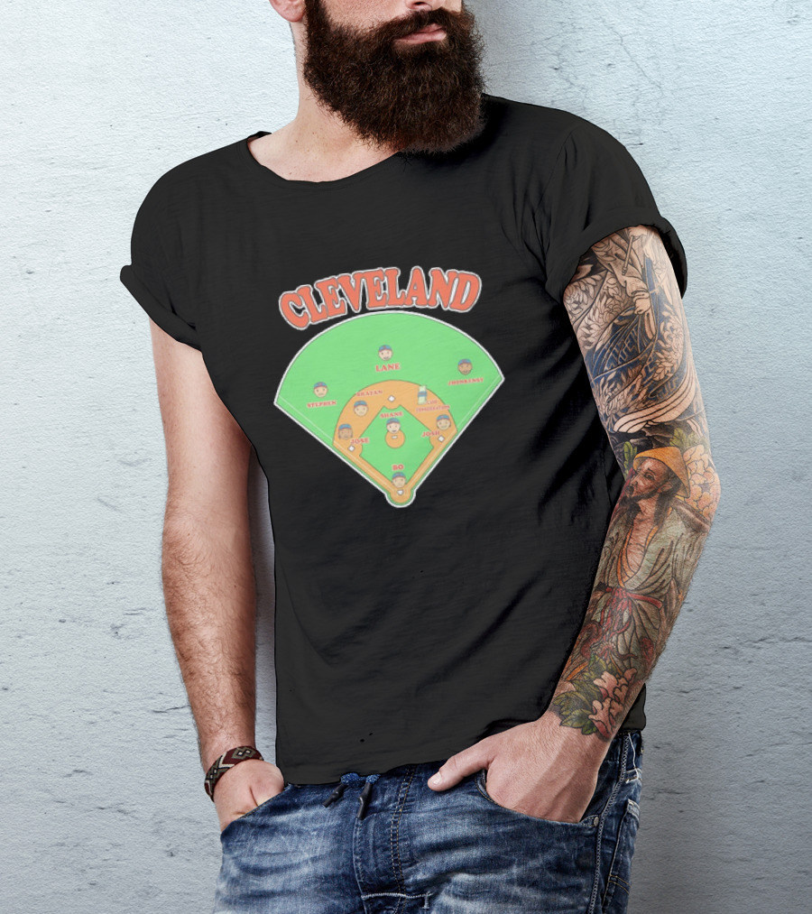 Cleveland Baseball Lineup Stephen Josh Bo Justin Shane Josh Lane Johnny T-Shirt